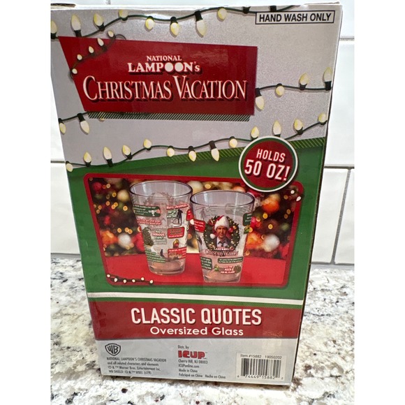 Vintage National Lampoons Christmas Vacation Classic Quotes Oversized Glass - Picture 3 of 4